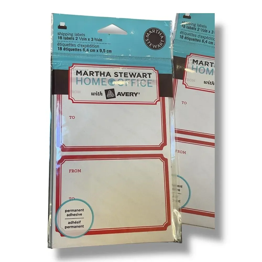 Martha Stewart Avery Red Shipping Labels 72462 Lot 7 Packs 126 Total Labels